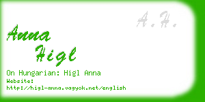 anna higl business card